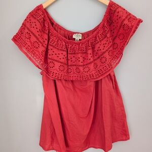 St. John's Bay Red Off-Shoulder Blouse